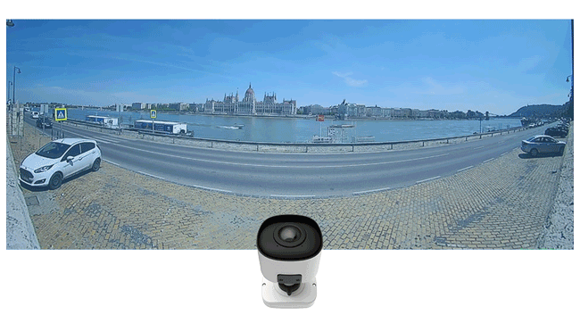 the image of 180° panoramic bullet camera
