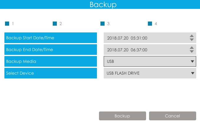 Backup on monitor