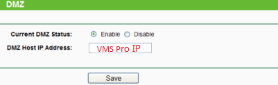 VMS Pro port forwarding