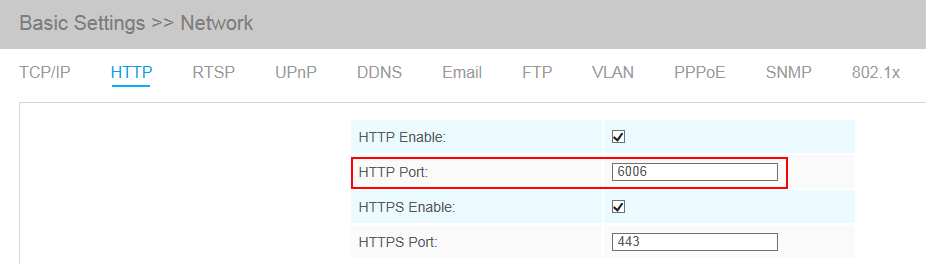 Change HTTP port