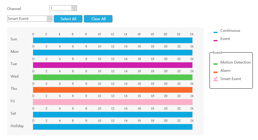 Event Record Settings